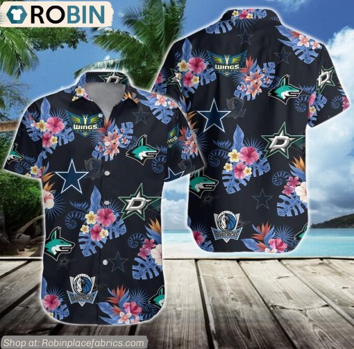 Dallas Sport Tropical Pattern Hawaiian Shirt