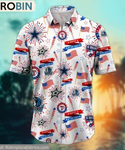 Dallasfort Worth Sports Happy 4th Of July Hawaiian Shirt
