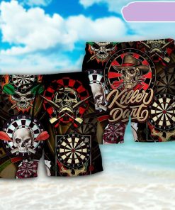 Dart Skull Killer Dart Beach Short, Gift for Holiday Summer Dart Skull Killer Dart Beach Short, Gift for Holiday Summer