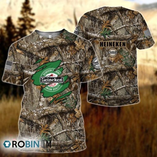 Deer Hunting Heineken 3D All Over Printed T-Shirt