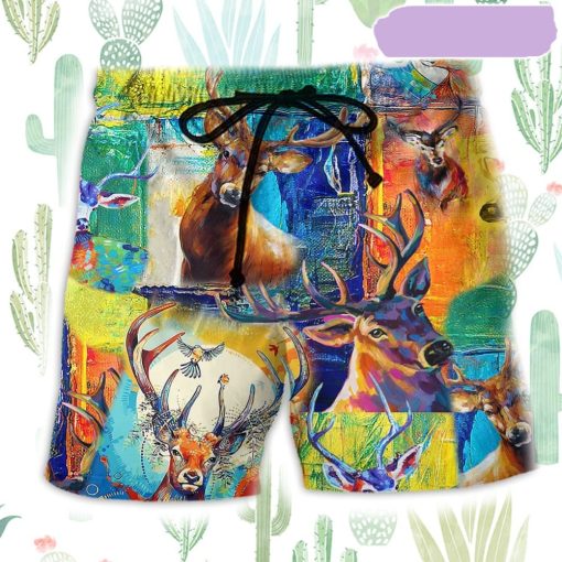 Deer Love Animals Style Beach Short, Gift for Holiday Summer