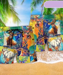 Deer Love Animals Style Beach Short, Gift for Holiday Summer