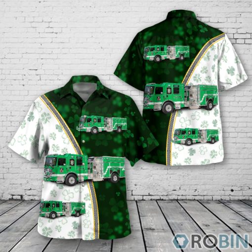 Denton, Texas, Denton Fire Department, St Patrick’s Day Hawaiian Shirt