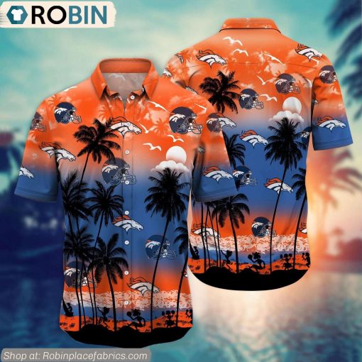 Denver Broncos Aloha Palm Tree Hawaiian Shirt