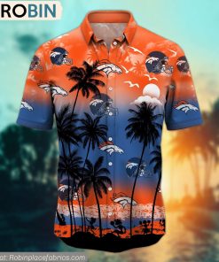 Denver Broncos Aloha Palm Tree Hawaiian Shirt