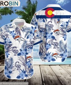 Denver Broncos, Colorado Rockies Hawaiian Shirt Denver Broncos, Colorado Rockies Hawaiian Shirt