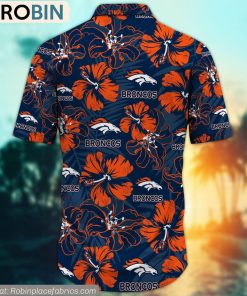 Denver Broncos NFL Hibiscus Tropical Pattern Hawaiian Shirt