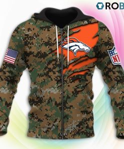 Denver Broncos NFL Honor US Marine Veterans 3D Hoodie, Denver Broncos Merch