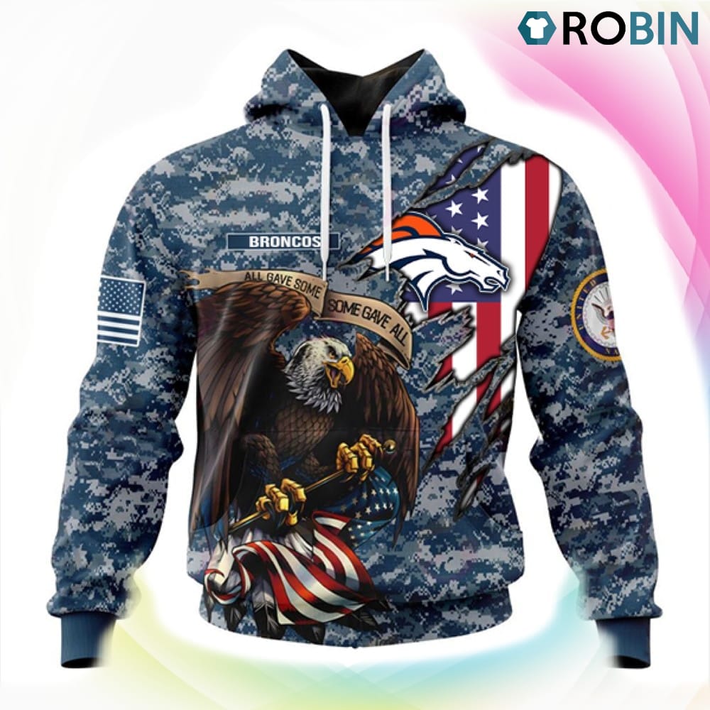 Denver Broncos NFL Honor US Navy Veterans 3D Hoodie, Broncos Fan Shirt for Sale