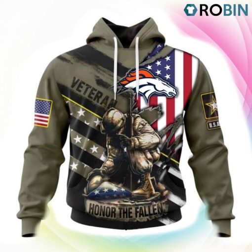 Denver Broncos NFL Honor Veterans And Their Families 3D Hoodie, Denver Broncos Apparel
