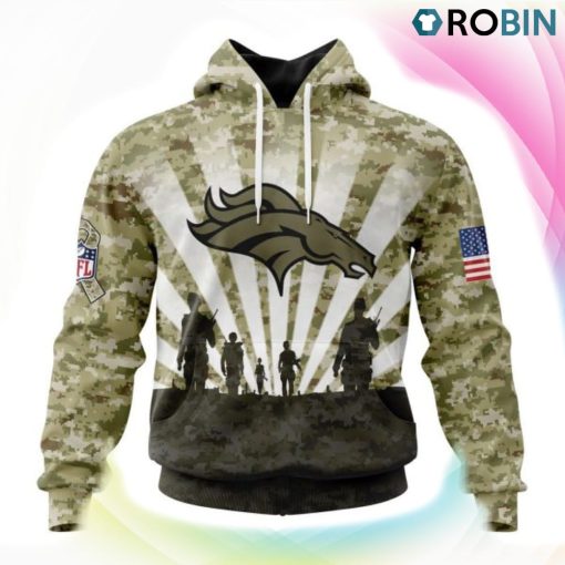 Denver Broncos NFL Salute To Service 3D Hoodie, Broncos Gear