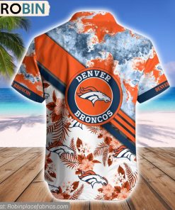 Denver Broncos Watercolor Pattern Hibiscus Hawaiian Shirt