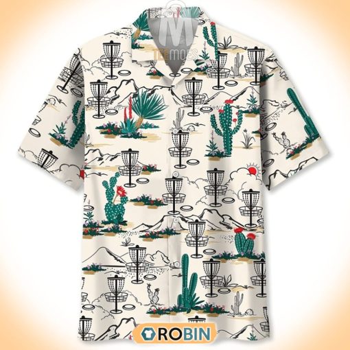 Desert Cactus Disc Golf Pattern Hawaiian Shirt