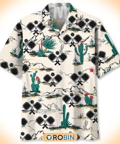 Desert Cactus Pickleball Pattern Hawaiian Shirt