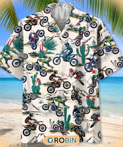 Desert Dirt Bike Racing Pattern Hawaiian Shirt