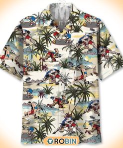 Desert Palm Tree Wrestling Pattern Hawaiian Shirt