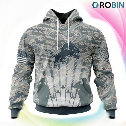 Detroit Lions NFL Honor US Air Force Veterans 3D Hoodie, Detroit Lions Merch