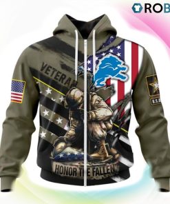 Detroit Lions NFL Honor Veterans And Their Families 3D Hoodie, Lions Clothing