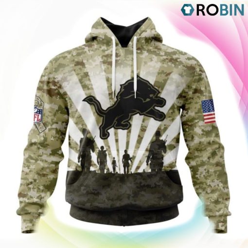Detroit Lions NFL Salute To Service 3D Hoodie, Detroit Lions Fan Shirt