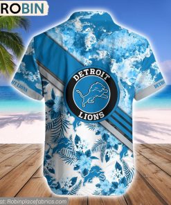 Detroit Lions Watercolor Pattern Hibiscus Hawaiian Shirt