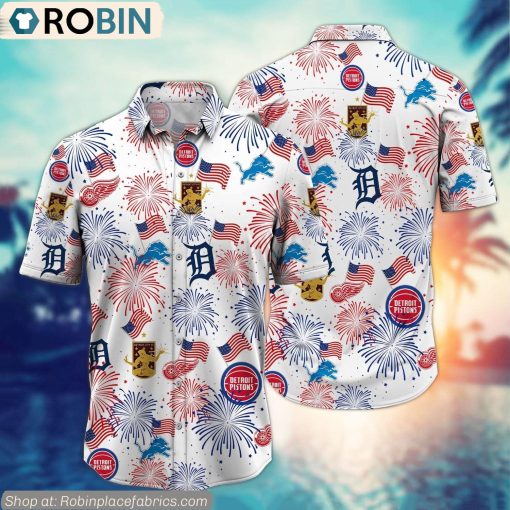 Detroit Sports Happy 4th Of July Hawaiian Shirt