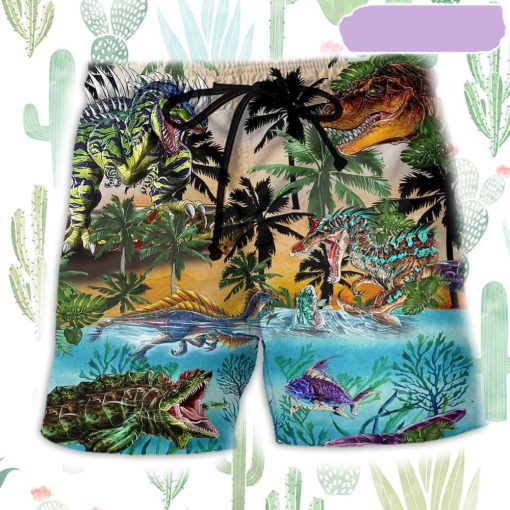 Dinosaur Developmental Story World Beach Short, Gift for Holiday Summer