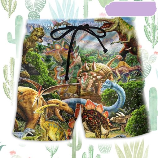 Dinosaur Rawrsome Lovely World Beach Short, Gift for Holiday Summer