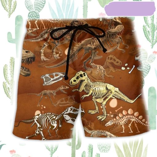 Dinosaur T-Rex Skull Beach Short, Gift for Holiday Summer