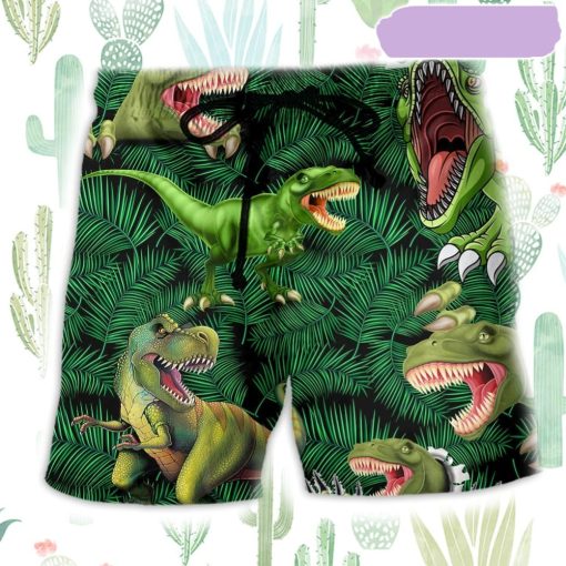Dinosaur World Love Summer Beach Short, Gift for Holiday Summer
