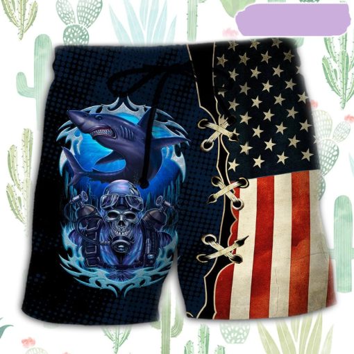 Diving Independence Day Beach Short, Gift for Holiday Summer