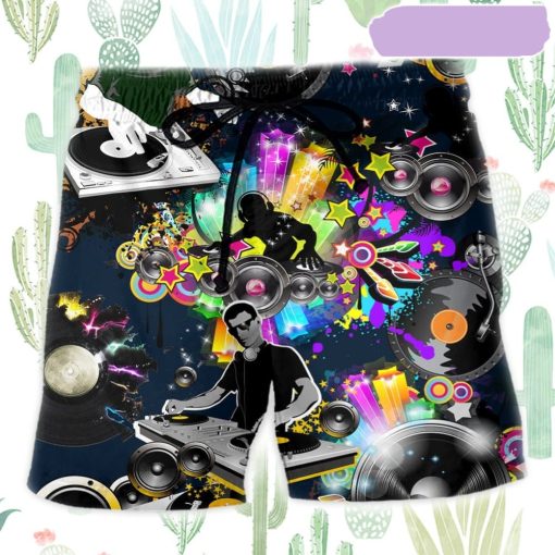DJ Music Colorful Lover Beach Short, Gift for Holiday Summer
