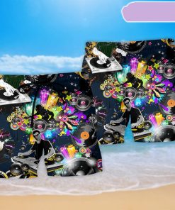 DJ Music Colorful Lover Beach Short, Gift for Holiday Summer