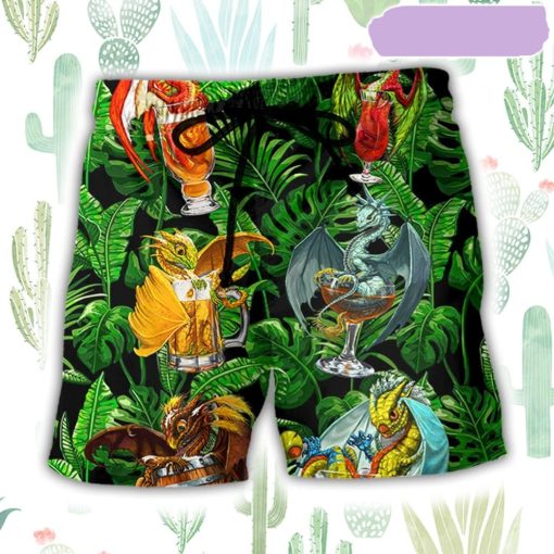 Dragon Drinking Dragon Style Beach Short, Gift for Holiday Summer