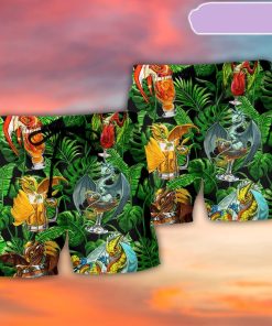 Dragon Drinking Dragon Style Beach Short, Gift for Holiday Summer Dragon Drinking Dragon Style Beach Short, Gift for Holiday Summer