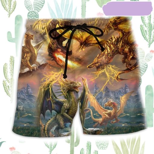 Dragon Love His Life Beach Short, Gift for Holiday Summer