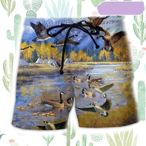 Duck Fly Wild Life Beach Short, Gift for Holiday Summer