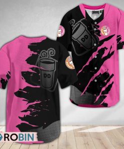 Dunkin Donuts Metal Crack Pattern Baseball Jersey Shirt Style