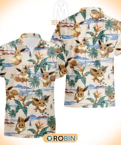 Eevee Pokomen Beach Pattern Hawaiian Shirt
