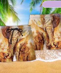 Elephant Born To Be The Biggest Beach Short, Gift for Holiday Summer