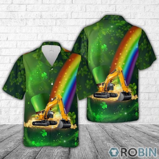 Excavator Patrick’s Day Hawaiian Shirt