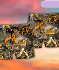 Excavator Style Beach Short, Gift for Holiday Summer