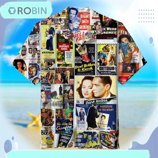 Film Noir Art Poster Collage Unisex Hawaiian Shirt