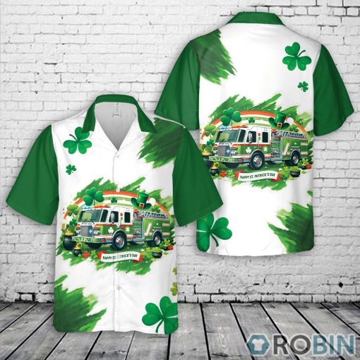 Fire Truck St Patrick’s Day Hawaiian Shirt