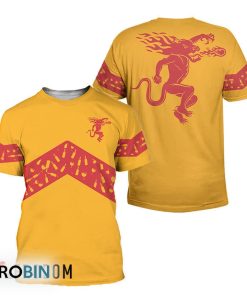Fireball Whisky Yellow Wine Pattern All Over Printed T-Shirt