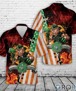 Firefighter Saint Patrick’s Day Leprechaun Flag Hawaiian Shirt