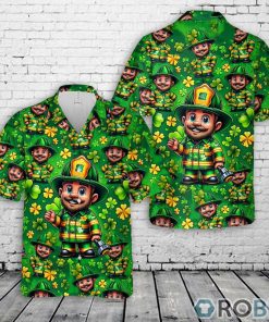 Firefighter Saint Patrick’s Day Leprechaun Funny Hawaiian Shirt