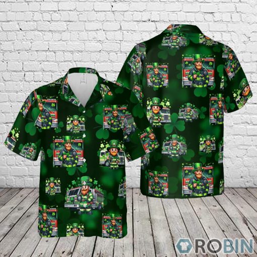 Firefighter Saint Patrick’s Day Leprechaun Shamrock Summer Hawaiian Shirt