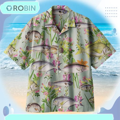 Fish And Flowers On Land Universal Hawaiian Shirt