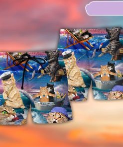 Fishing Cat Cute Beach Art Style Beach Short, Gift for Holiday Summer Fishing Cat Cute Beach Art Style Beach Short, Gift for Holiday Summer