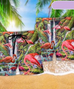 Flamingo Beautiful Landscape Amazing Beach Short, Gift for Holiday Summer Flamingo Beautiful Landscape Amazing Beach Short, Gift for Holiday Summer
